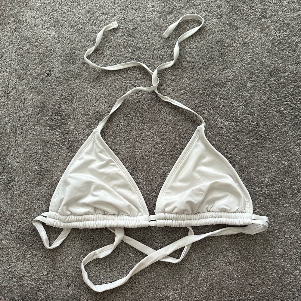 White Triangle Bikini Top